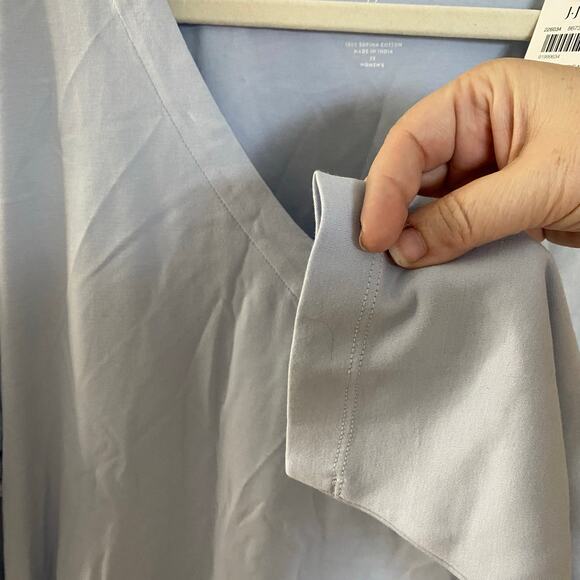 J.Jill Simply Supima V-Neck Tunic Hydrangea Blue 3X NWT minimalist long sleeve - Picture 8 of 8